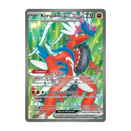 Carte Pokémon SV1FR 231/198 : Koraidon EX - Cartes Pokémon | Importées du JaponCartes Pokémon | Importées du Japon